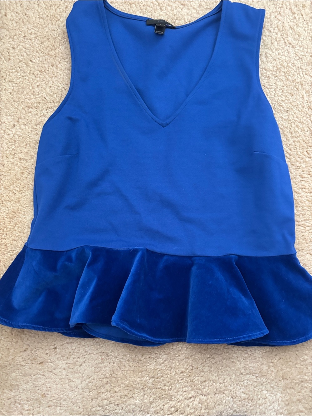 FLASH SALE: j Crew Cobalt Blue V-Neck Peplum Tank